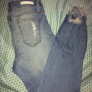 Jeggings. Size 10, distressed.